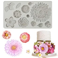 Flower And Leaf Fondant Mold For Cake Decoration,Chrysanthemum,Roses Silicone Candy Mold,Cupcake Topper,Polymer Clay,Crafting,Chocolate,Resin Sugarcraft Mold 13 Flower And Leaf Fondant Mold For Cake Decoration,Chrysanthemum,Roses Silicone Candy Mold,Cupcake Topper,Polymer Clay,Crafting,Chocolate,Resin Sugarcraft Mold -Wilton Shop 51N5iXTu2EL
