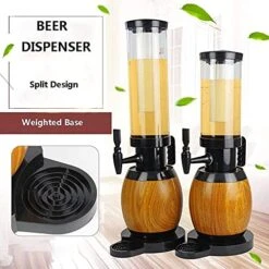 Eer And Beverage Tower Beer Tower Dispenser With Cooler Wood Grain Weighing Basic Beer Beverage Dispenser Removable Ice Core Bar Club Party Accessory (Color : Brown, Size : 1.5L) -Wilton Shop 51N8gxsIC4L
