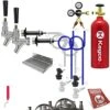 EBDHCK2-5T Deluxe Homebrew Two Tap Door Mount Kegerator Conversion Kit With 5 Lb. Aluminum CO2 Tank