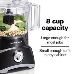 Hamilton Beach Food Processor & Vegetable Chopper For Slicing, Shredding, Mincing, And Puree, 8 Cup, Black -Wilton Shop 51NM2veCa6L