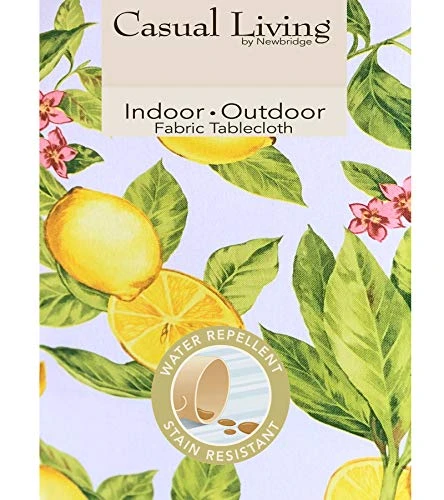 Lemon Zest Botanical Print Indoor/Outdoor Fabric Tablecloth - Yellow Lemon Vine Soil Resistant, Water Repellent Fabric Tablecloth, 60 Inch X 120 Inch Oblong/Rectangular 4 Lemon Zest Botanical Print Indoor/Outdoor Fabric Tablecloth - Yellow Lemon Vine Soil Resistant, Water Repellent Fabric Tablecloth, 60 Inch X 120 Inch Oblong/Rectangular - Image 2