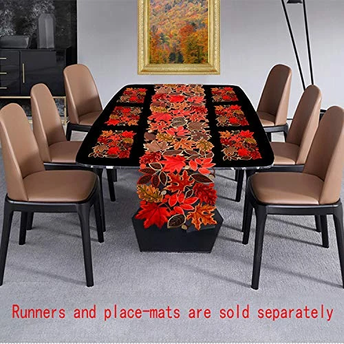 Embroidered Leaves Table Runner For Thanksgiving, Fall Or Autumn Harvest Decorations (14 × 70 Inches) 5 Embroidered Leaves Table Runner For Thanksgiving, Fall Or Autumn Harvest Decorations (14 × 70 Inches) - Image 3
