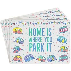Set Of 4 Caravan Themed Home Is Where You Park It Dining Table Place Mats