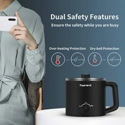 Topwit Electric Hot Pot, Mini Ramen Cooker, 1.6L Noodles Pot, Multifunctional Electric Cooker For Pasta, Shabu-Shabu, Oatmeal, Soup And Egg With Over-Heating Protection, Boil Dry Protection, Black 10 Topwit Electric Hot Pot, Mini Ramen Cooker, 1.6L Noodles Pot, Multifunctional Electric Cooker For Pasta, Shabu-Shabu, Oatmeal, Soup And Egg With Over-Heating Protection, Boil Dry Protection, Black -Wilton Shop 51NZFk0V2ZL