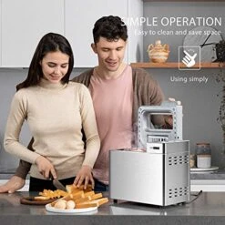 VIVOHOME 110V 550W 25 In 1 Stainless Steel Automatic Gluten Free Bread Maker Machine 2lbs With Removable Fruit And Nut Dispenser
