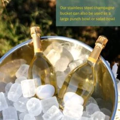 Glotime Ice Bucket For Parties - Silver Stainless Steel Champagne Bowl - Punch Bowl - Pedestal Base, Party Sized, 12L -Wilton Shop 51Nej1f9MmL