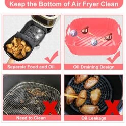 2-Pack Air Fryer Silicone Pots, Dompion Square 8 Inch Food Safe Silicone Basket Liners, Heat Resistant Reusable Easy To Clean Air Fryer Accessories With Heat-proof Gloves For 6QT Or Bigger Air Fryer 11 2-Pack Air Fryer Silicone Pots, Dompion Square 8 Inch Food Safe Silicone Basket Liners, Heat Resistant Reusable Easy To Clean Air Fryer Accessories With Heat-proof Gloves For 6QT Or Bigger Air Fryer -Wilton Shop 51NhvhPQY1L