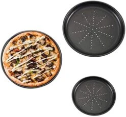 Pizza Pan With Holes,Nonstick Carbon Steel Round Bakeware,Oven Pizza Baking Supplies For Home Kitchen,2-Piece (9&13inch) 17 Pizza Pan With Holes,Nonstick Carbon Steel Round Bakeware,Oven Pizza Baking Supplies For Home Kitchen,2-Piece (9&13inch) -Wilton Shop 51NqkRinpDL. AC