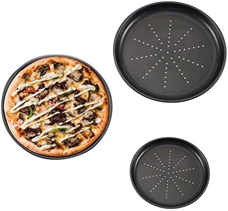 Pizza Pan With Holes,Nonstick Carbon Steel Round Bakeware,Oven Pizza Baking Supplies For Home Kitchen,2-Piece (9&13inch) 10 Pizza Pan With Holes,Nonstick Carbon Steel Round Bakeware,Oven Pizza Baking Supplies For Home Kitchen,2-Piece (9&13inch) - Image 8