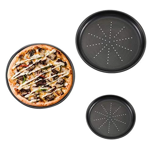 Pizza Pan With Holes,Nonstick Carbon Steel Round Bakeware,Oven Pizza Baking Supplies For Home Kitchen,2-Piece (9&13inch) 3 Pizza Pan With Holes,Nonstick Carbon Steel Round Bakeware,Oven Pizza Baking Supplies For Home Kitchen,2-Piece (9&13inch)