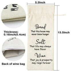 Hostess Gift Wine Gift Bag, Housewarming Gift, Bride And Groom Wine Bags Gift, Bread Salt Wine Bag -Wilton Shop 51Nu9IbNzYL