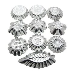 24 Small Pieces With 24 Shapes Silver/Tart Mold Cupcake Pie Cookie/Pudding Mould Baking Cups/banh Bo Mold/bong Lan Mold/jelly Mold/khuon Banh Bo/Vietnamese Cooking Utensils -Wilton Shop 51O1P7DQO3S