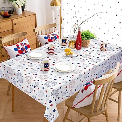 4th Of July Stars Tablecloth, Fourth Of July Patriotic Decoration, 60 X 120 Inch, Polyester Tablecloth, Patriotic Stars Table Cloth For Fourth Of July Decorations 5 4th Of July Stars Tablecloth, Fourth Of July Patriotic Decoration, 60 X 120 Inch, Polyester Tablecloth, Patriotic Stars Table Cloth For Fourth Of July Decorations - Image 3