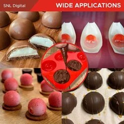 2 Pcs 6 Holes Flexible And BPA Free Silicone Semi Sphere Mold, Half Round Baking Molds For Making Hot Chocolate Bomb, Cake, Jelly, Dome Mousse(Red, Medium) -Wilton Shop 51OGXFjKkSL