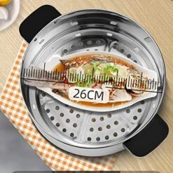 Three-Layer Stainless Steel Food Steamer Electric Steamer Electric Boiler Electric Household Food Steamer -Wilton Shop 51OHorub1vL