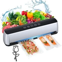 Food-Vacuum-Sealer-Machine - Automatic Sealing System For Food Storage Dry And Wet Food Modes LED Indicator Compact Design 11.8 Inch With 15Pcs Seal Bags Starter Kit
