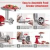 Metal Food Grinder Attachment For KitchenAid Stand Mixers, G-TING Meat Grinder Attachment Included 2 Sausage Stuffer Tubes, 3 Grinding Blades, 3 Grinding Plates -Wilton Shop 51OLMSrRICL