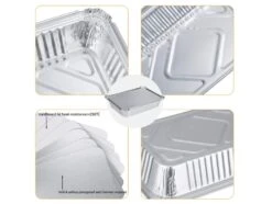 GENERIC Aluminum Pans With Lids (50-Pack, 8.5"×6") 2.25 LB; Disposable Roasting Takeaway Oven Baking With Lids; Best For Meal Prep 9 GENERIC Aluminum Pans With Lids (50-Pack, 8.5"×6") 2.25 LB; Disposable Roasting Takeaway Oven Baking With Lids; Best For Meal Prep -Wilton Shop 51OOg6CEkSL