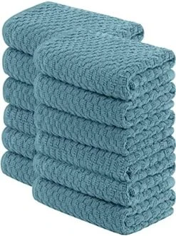 [12 Pack] Kitchen Dish Hand Towels, 100% Cotton Dobby Weave, 410GSM Absorbent Terry Cleaning Cloth, 15x26, Grey -Wilton Shop 51OOjs8SFEL. AC