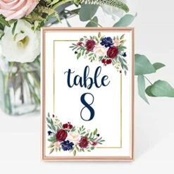 1-25 Burgundy Floral Table Number Double Sided Signs For Wedding Reception, Restaurant Birthday Party Set Calligraphy Printed Numbered Card Centerpiece Decoration Setting Reusable Frame Stand 4x6 Size 10 1-25 Burgundy Floral Table Number Double Sided Signs For Wedding Reception, Restaurant Birthday Party Set Calligraphy Printed Numbered Card Centerpiece Decoration Setting Reusable Frame Stand 4x6 Size -Wilton Shop 51OPSNCa2DL