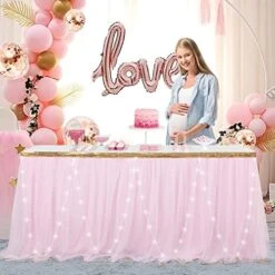 Pink Tutu Table Skirt LED Lights Tulle Table Skirt For Rectangle Tables Decoration Baby Shower Wedding Birthday Party 4ft 13 Pink Tutu Table Skirt LED Lights Tulle Table Skirt For Rectangle Tables Decoration Baby Shower Wedding Birthday Party 4ft -Wilton Shop 51OSCN6UmxL