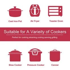 Silicone Cooker Rack For Instant Pot 5,6,8 Qt, Roasting Rack For Baking Cooking Steaming, Crock Pot Air Fryer Pressure Cooker Rack (Oval,Red,2Set)