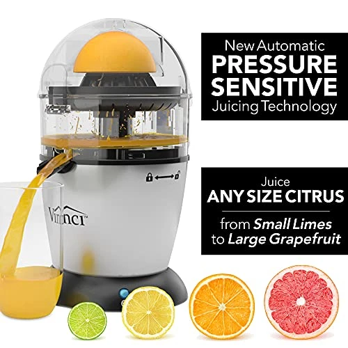 Hands-Free Patented Electric Citrus Juicer 1-Button Easy Press Lemon Lime Orange Grapefruit Juice Squeezer Easy To Clean Juicer Machine, Black/Stainless Steel 3 Hands-Free Patented Electric Citrus Juicer 1-Button Easy Press Lemon Lime Orange Grapefruit Juice Squeezer Easy To Clean Juicer Machine, Black/Stainless Steel