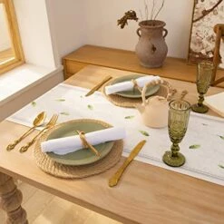 Sunflower Table Runner,Flower Tabletop Collection,Farmhouse Green Leaves Floral Dresser Scarf,for Spring Summer Home Dining Room Decor 13" X 72" -Wilton Shop 51OVTe2RHUL
