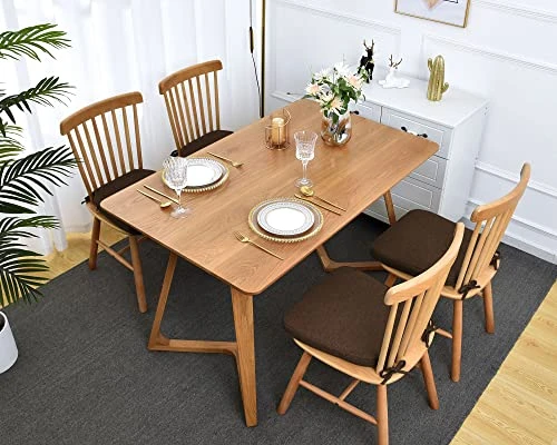 Kitchen Chair Cushions Dining Chair Cushions With Ties Non Slip Kitchen Dining Chair Pads Seat Cushion Set 17 X 16 Inches Brown 2 Pcs 6 Kitchen Chair Cushions Dining Chair Cushions With Ties Non Slip Kitchen Dining Chair Pads Seat Cushion Set 17 X 16 Inches Brown 2 Pcs - Image 4
