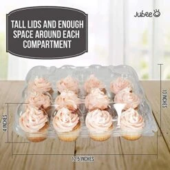 6 Cupcake Disposable Plastic Containers – 12 Compartment Clear Holders For Regular Sized Muffins, Bulk Of Dozen Count Boxes -Wilton Shop 51Oge9hVdXL