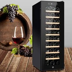 ATAAY 30 Bottle Thermoelectric Wine Cooler/Chiller, Counter Top Red & White Wine Cellar, Wide Area Constant Temperature/Smart Touch Operation/Air-Cooled And Frost-Free -Wilton Shop 51OnRef8MyL