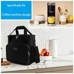 Coffee Maker Storage Bag,Waterproof Travel Carrying Organizer Case,Suitable For Kering Coffee Machines And Other Accessories,Dustproof Tote Bag With Shoulder Strap Black -Wilton Shop 51OxXK8Gs3L