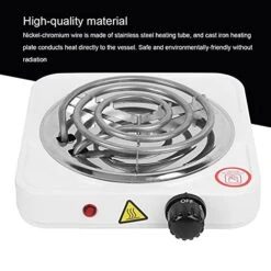 Single Tube Electric Stove, 1000W Stainless Steel Home Electric Stove Portable Electric Hob Single Burner With Adjustable Thermostat For Home Kitchen Caravan Cooking, US Plug 110V -Wilton Shop 51OyZDnMJSS 4