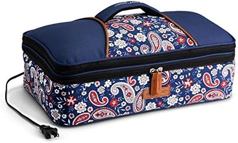 HotLogic 16801170-BPSL Food Warming Tote Casserole Carrier Plus 120V, Blue Paisley 9 HotLogic 16801170-BPSL Food Warming Tote Casserole Carrier Plus 120V, Blue Paisley - Image 7
