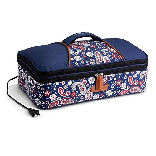 HotLogic 16801170-BPSL Food Warming Tote Casserole Carrier Plus 120V, Blue Paisley 3 HotLogic 16801170-BPSL Food Warming Tote Casserole Carrier Plus 120V, Blue Paisley