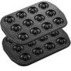Mini Donut Baking Pans, Non-Stick 12-Cavity Donut Pan, Carbon Steel Cake Baking Pan - BPA Free Mini Bagel Pan, Oven, Microwave, Freezer Safe
