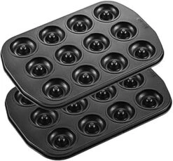 Mini Donut Baking Pans, Non-Stick 12-Cavity Donut Pan, Carbon Steel Cake Baking Pan - BPA Free Mini Bagel Pan, Oven, Microwave, Freezer Safe 15 Mini Donut Baking Pans, Non-Stick 12-Cavity Donut Pan, Carbon Steel Cake Baking Pan - BPA Free Mini Bagel Pan, Oven, Microwave, Freezer Safe -Wilton Shop 51PI5EZTKrL. AC