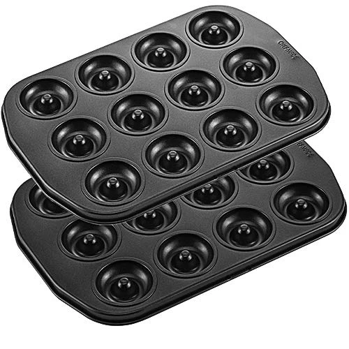 Mini Donut Baking Pans, Non-Stick 12-Cavity Donut Pan, Carbon Steel Cake Baking Pan - BPA Free Mini Bagel Pan, Oven, Microwave, Freezer Safe 3 Mini Donut Baking Pans, Non-Stick 12-Cavity Donut Pan, Carbon Steel Cake Baking Pan - BPA Free Mini Bagel Pan, Oven, Microwave, Freezer Safe