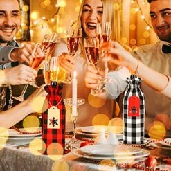 12 Pieces Christmas Wine Bottle Bags Covers Xmas Buffalo Plaid Bottle Cute Wine Cover Christmas Decorative Cover Bags Reusable Wine Present Bag With 12 Tags And Rope For Christmas Decoration 7 12 Pieces Christmas Wine Bottle Bags Covers Xmas Buffalo Plaid Bottle Cute Wine Cover Christmas Decorative Cover Bags Reusable Wine Present Bag With 12 Tags And Rope For Christmas Decoration -Wilton Shop 51PT7AE7EqL