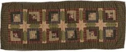 Tea Cabin Chair Pad Patchwork Log Cabin Country Rustic Lodge Design, Moss Green And Deep Red -Wilton Shop 51PXPFMPA4L. AC