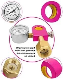 NTSUMI Soda Refill Adapter Fit For DUO Terra Art Pink Soda Cylinder, Carbonator Soda Refill Quick Adapter For Pink CO2 Cylinder-Quick Connect With Pressure Gauge -Wilton Shop 51PdZjdjB9L