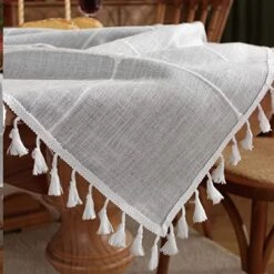 Waterproof Tablecloths For Rectangle Tables 55''x70'' Grey, Rustic Embroidery Plaid Table Cloth With Tassel, Winkle Free Oil Stain Resistant Table Cover For Kitchen Picnic 10 Waterproof Tablecloths For Rectangle Tables 55''x70'' Grey, Rustic Embroidery Plaid Table Cloth With Tassel, Winkle Free Oil Stain Resistant Table Cover For Kitchen Picnic -Wilton Shop 51PguEjietL