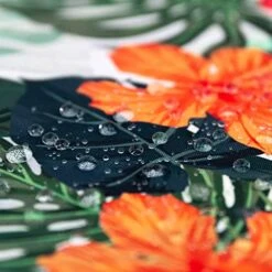 Tropical Round Tablecloth, Hawaiian Palm Tree Hibiscus Flowers Plants Tablecloths, Aloha/Luau Theme Party, Wipeable Waterproof Table Cloth For Family Dinners Patio Outdoor/Outside Events 70x70 Inch -Wilton Shop 51PktK9G8ZL