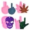 AAPIE 4 Pieces Silicone Mould Cake Decorating Tools Middle Finger Skull Hand Keychain Resin Molds 2 AAPIE 4 Pieces Silicone Mould Cake Decorating Tools Middle Finger Skull Hand Keychain Resin Molds -Wilton Shop 51Pld0SdViL