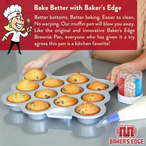 Tter Muffin Pan - Triple Coated Nonstick Cupcake Pan 100% Made In The USA. Easier To Clean. Cast Aluminum Construction (No Warping) Ideal Tin For Mini Cakes Small Bites & More - 12 Cups 4 Tter Muffin Pan - Triple Coated Nonstick Cupcake Pan 100% Made In The USA. Easier To Clean. Cast Aluminum Construction (No Warping) Ideal Tin For Mini Cakes Small Bites & More - 12 Cups - Image 2