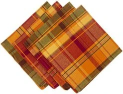 Harvest Plaid 2 Layers Reversible Design Terracotta Cotton Placemats 13" W X 19" L, Set Of 4 - Autumn Plaid Table Mats For Home Decor, Thanksgiving, Holiday And Special Occasion -Wilton Shop 51Q2rlWiSVL. AC