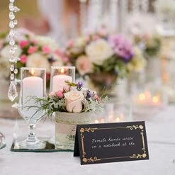 100 Pieces Black Place Cards For Weddings Or Party, Scored For Easy Folding, Place Cards For Table Setting, Food Tent Labels, Table Tent Cards For Receptions Parties Events Celebrations 13 100 Pieces Black Place Cards For Weddings Or Party, Scored For Easy Folding, Place Cards For Table Setting, Food Tent Labels, Table Tent Cards For Receptions Parties Events Celebrations -Wilton Shop 51Q5SruerAL