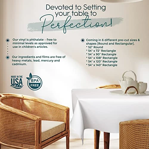 By Design - Quality Table Pad Protector, Waterproof Vinyl Table Cover For Superior Protection From Spills, Scratches & Heat - Reusable Table Cloth With Cushion Flannel Backing (54 X 90) 6 By Design - Quality Table Pad Protector, Waterproof Vinyl Table Cover For Superior Protection From Spills, Scratches & Heat - Reusable Table Cloth With Cushion Flannel Backing (54 X 90) - Image 4