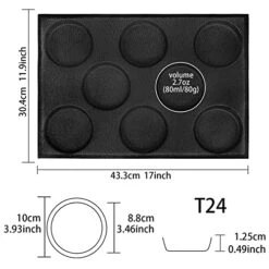 Bun Baking Pan Hamburger Bread Perforated Eclair Sheets Round Disc Mesh Silicone Mold 8-Loaf Taper Circle Shape -Wilton Shop 51QGixCTlSL