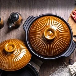 Cartoon Pattern Ceramic Round Black Dish Casserole/Clay Pot/Earthen Pot/Ceramic Cookware -Wilton Shop 51QHuAqfZ5L